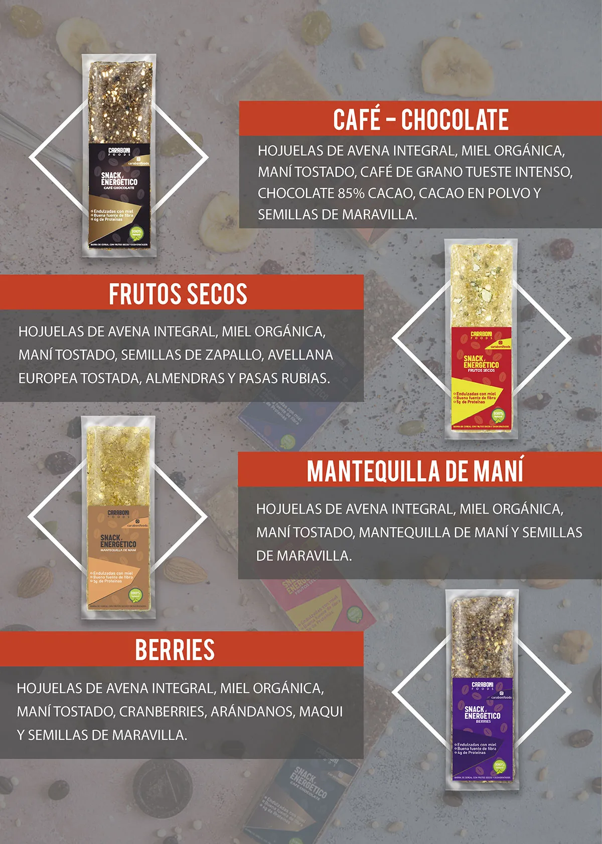 Snack Energético Caraboni