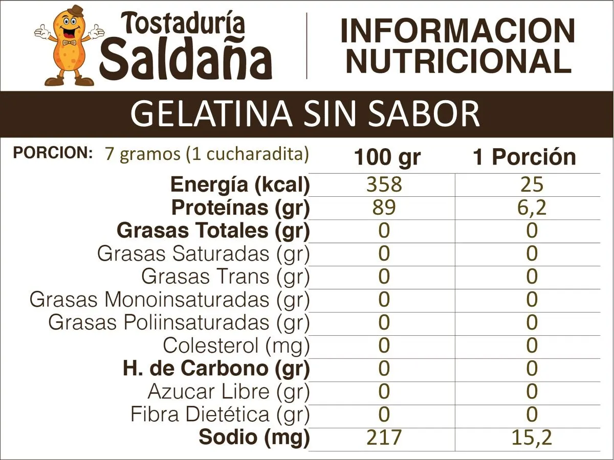 Gelatina sin Sabor