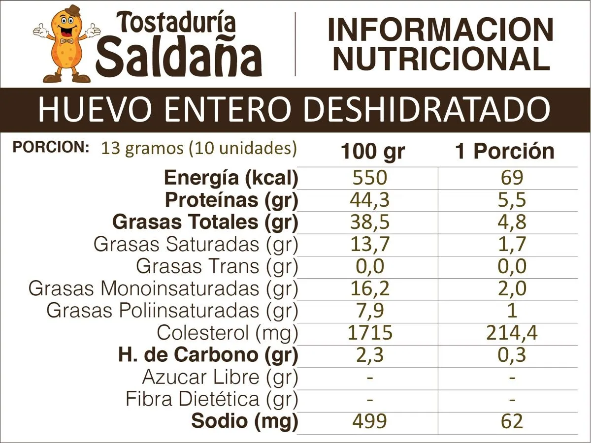 Huevo Entero Deshidratado