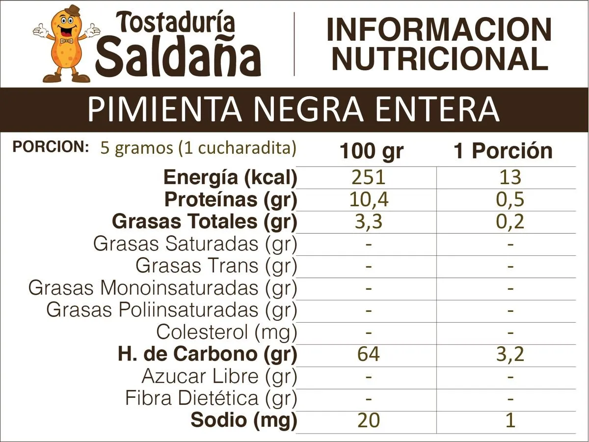 Pimienta Negra Entera